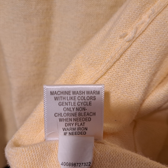 Croft & Barrow Women's Large Sunny Yellow Cardigan Sweater Sleeve Details Pleats - Picture 8 of 10